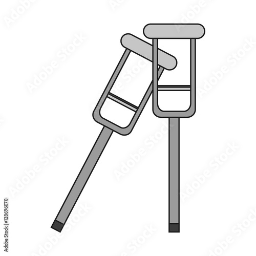 Crutches icon. Medical health care hospital and emergency theme. Isolated design. Vector illustration photo