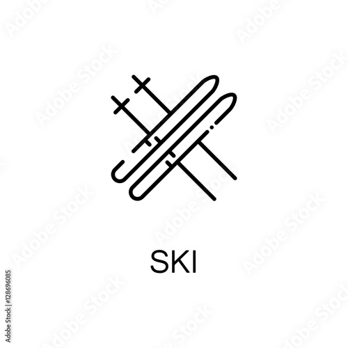 Ski flat icon