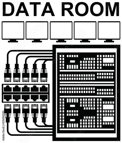 Vector pictograph of data room or storage server room