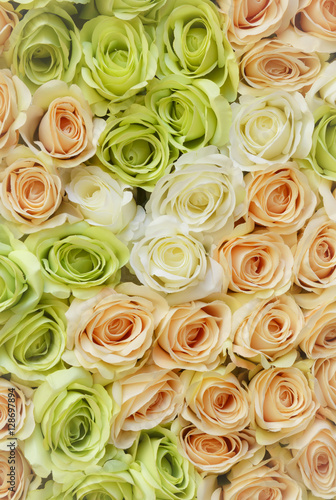 white  pink and green roses bouquet for background