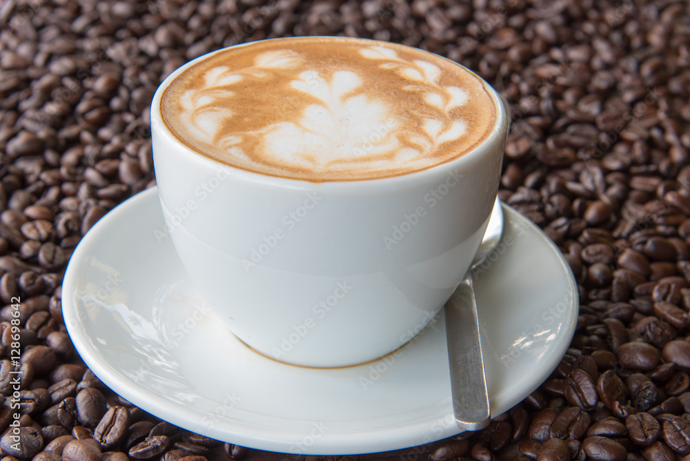 Coffee Latte and Coffee beans Coffee Latte and Coffee beans