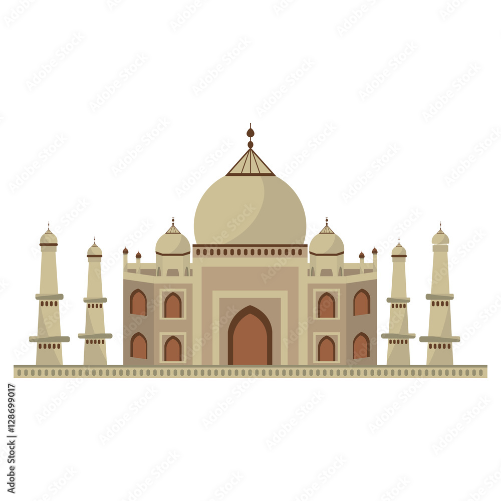 Taj mahal architecture icon vector illustration graphic design
