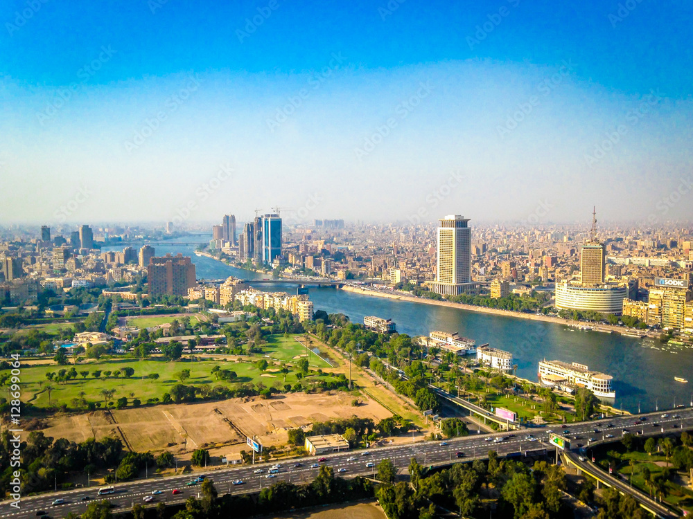 Cairo from atop the Tower of Cairo - obrazy, fototapety, plakaty 