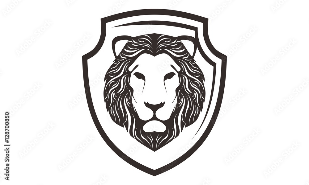 lion head with shield logo template lion head with shield logo template