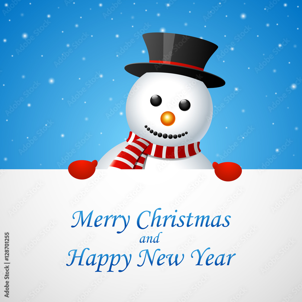 Merry christmas snowman greeting card Merry christmas snowman greeting card