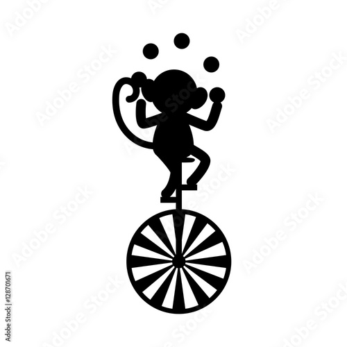 monkey juggling cartoon icon vector illustration graphic design