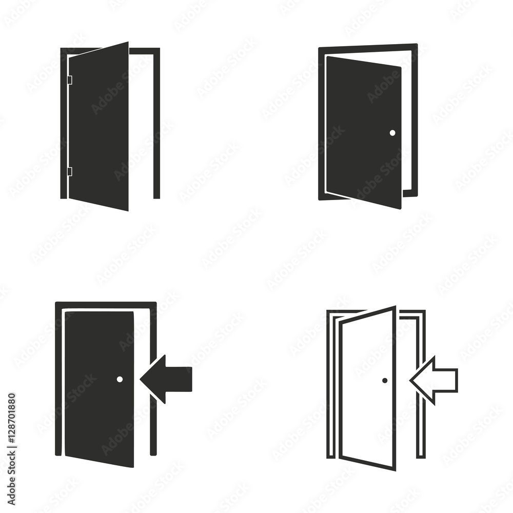 Door icon set. Door icon set.