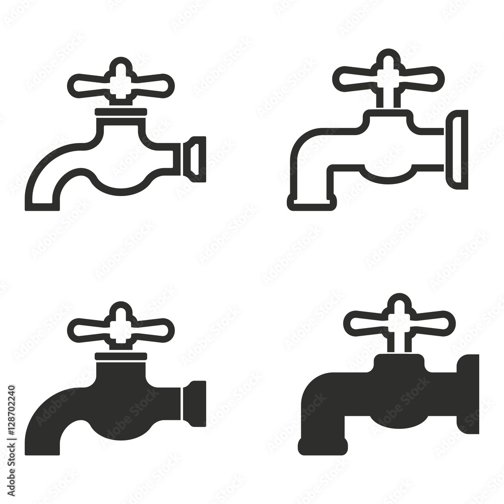Faucet icon set. Faucet icon set.