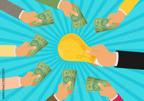 Crowdfunding, investing into ideas, funding project 