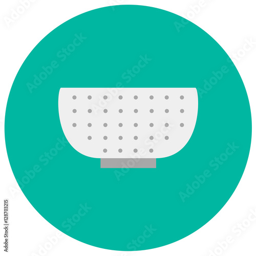 Colander cute icon in trendy flat style isolated on color background. Kitchenware symbol for your design, logo, UI. Vector illustration, EPS10.