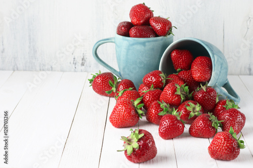 Strawberries in mugs
