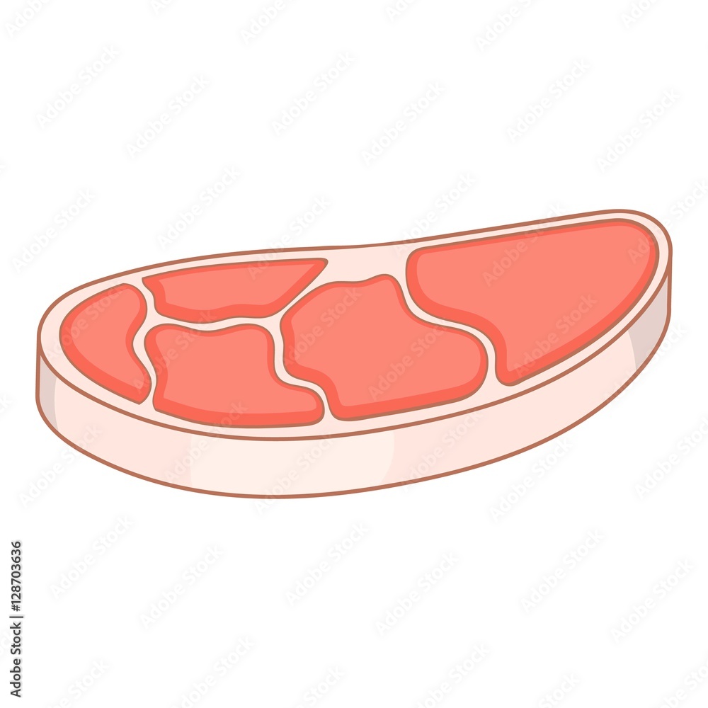 Pink meat icon. Cartoon illustration of pink meat vector icon for web Pink meat icon. Cartoon illustration of pink meat vector icon for web