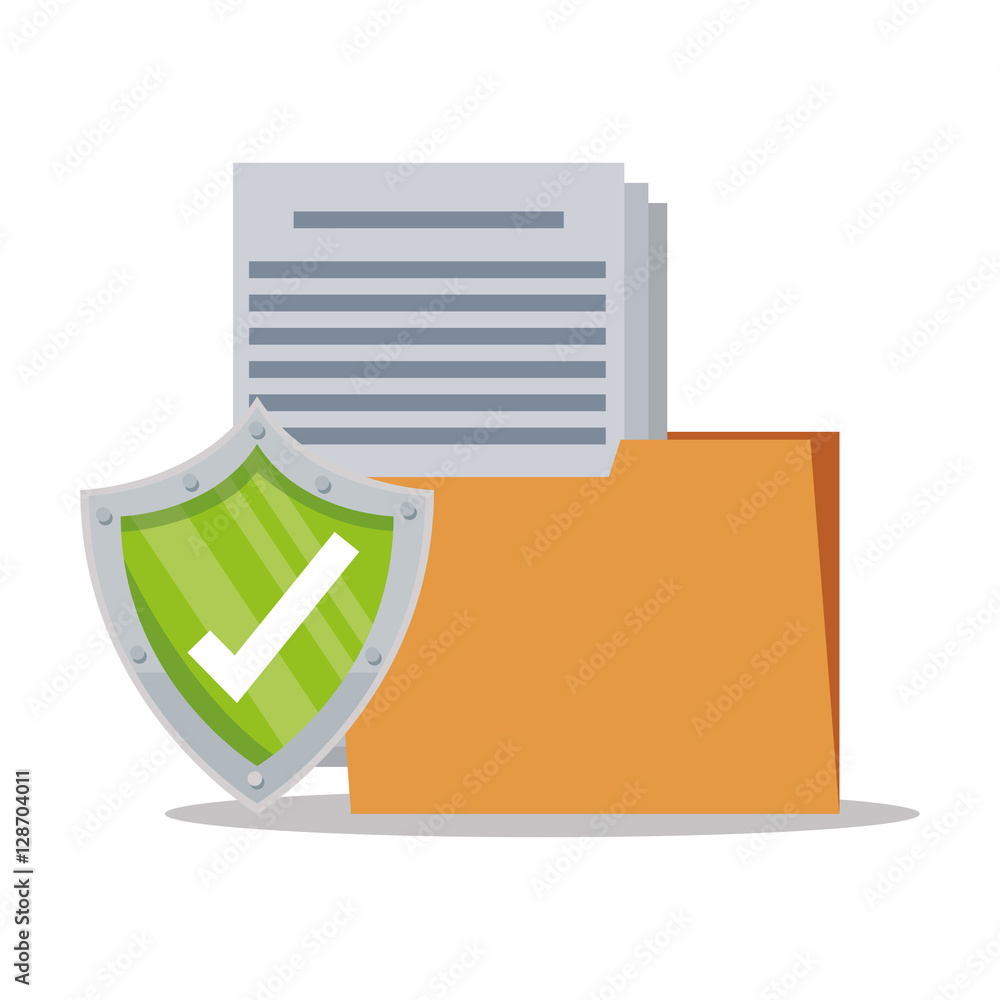 File and document icon. Security system warning protection and danger theme. Colorful design. Vector illustration File and document icon. Security system warning protection and danger theme. Colorful design. Vector illustration