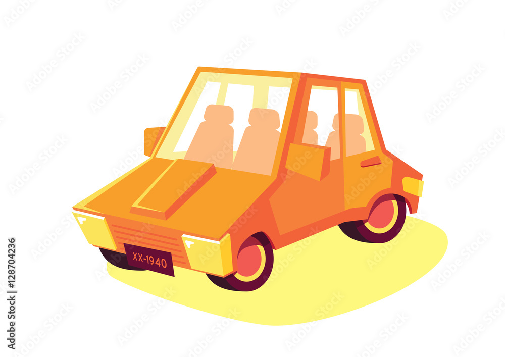Naklejka premium car transporter illustration vector