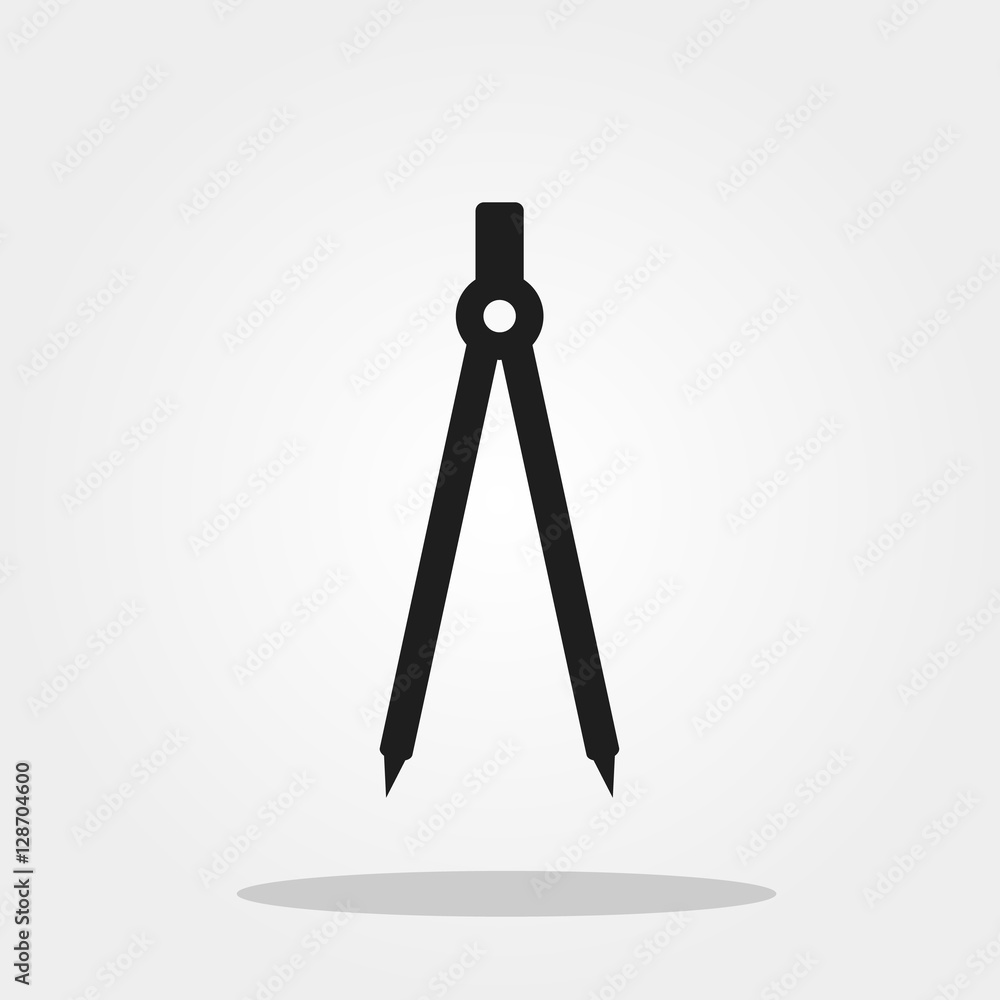 Compass cute icon in trendy flat style isolated on grey background. School symbol for your design, logo, UI. Vector illustration, EPS10. Compass cute icon in trendy flat style isolated on grey background. School symbol for your design, logo, UI. Vector illustration, EPS10.