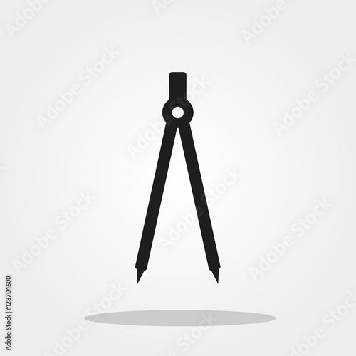 Compass cute icon in trendy flat style isolated on grey background. School symbol for your design, logo, UI. Vector illustration, EPS10.