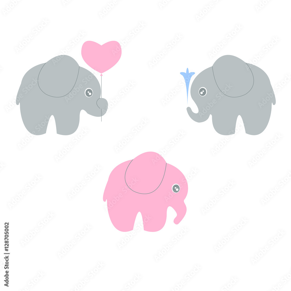 Obraz premium baby elephant set