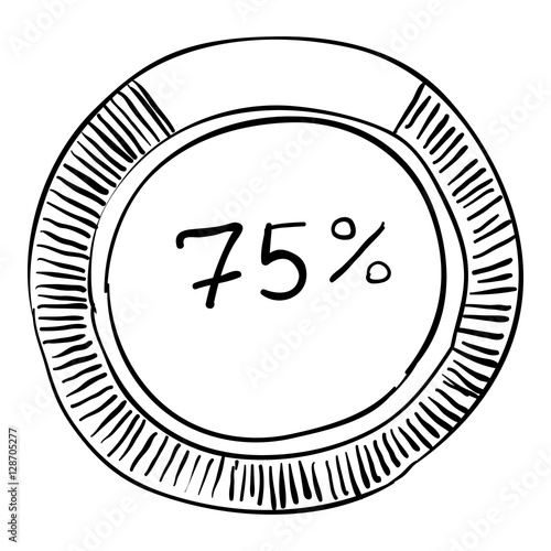 Percent showing infographics. Hand drawn illustration of percent showing vector infographics for web