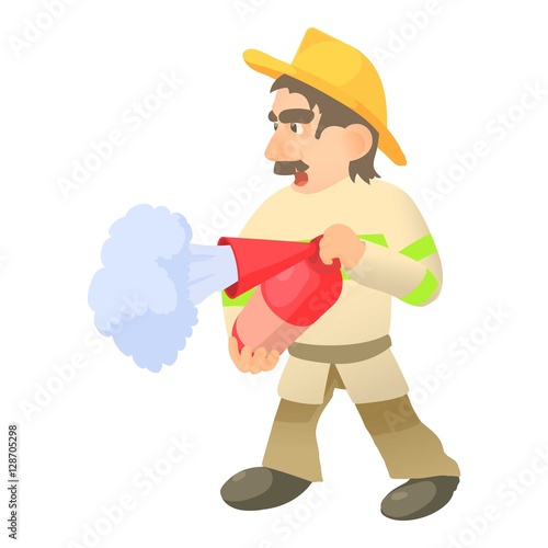  Firefighter icon. Cartoon illustration of firefighter vector icon for web