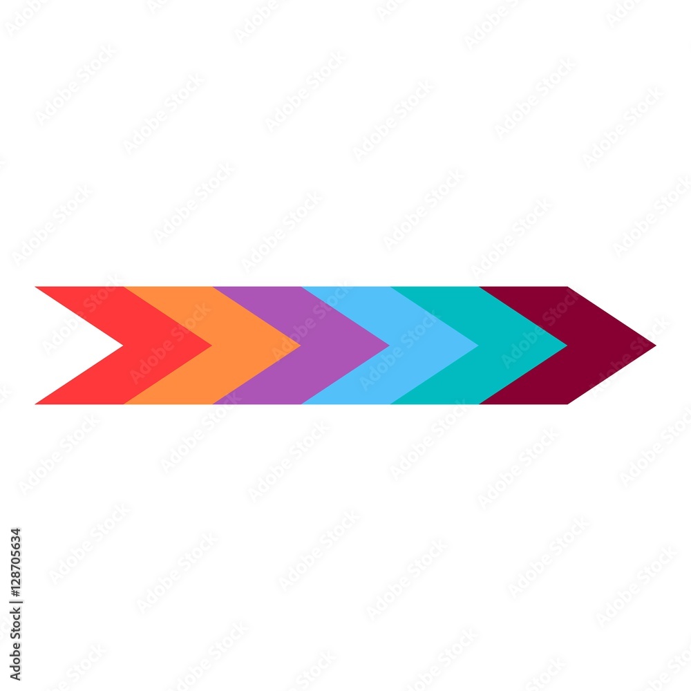 Colorful arrow icon. Flat illustration of colorful arrow vector icon for web