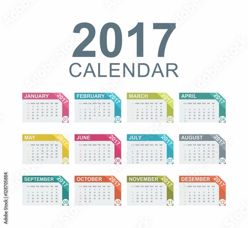 Colorful 2017 Calendar Designs