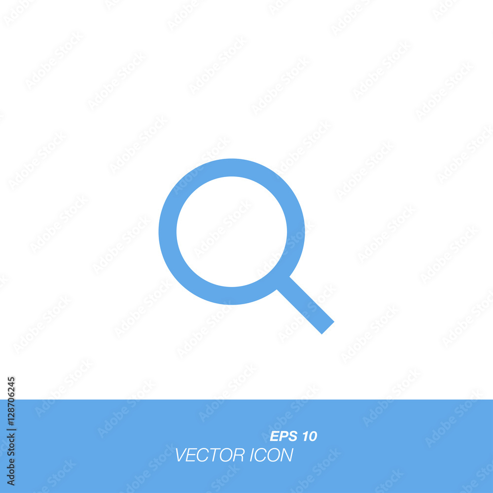 Search icon in flat style isolated on white background. Search icon in flat style isolated on white background.