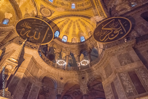 Interior of Hagia Sophia in Istanbul, Turkey photo