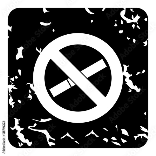 No smoking sign icon. Grunge illustration of no smoking sign vector icon for web
