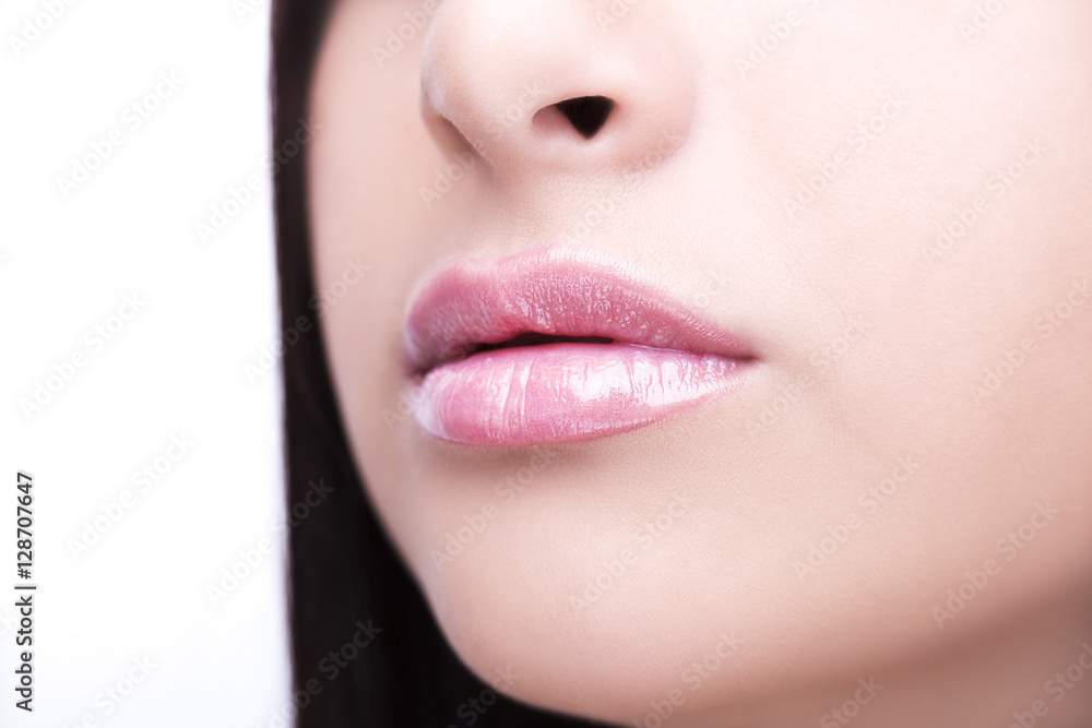 Sexy Lips. Beauty Lipgloss Makeup Detail. Beautiful Make-up Clos Sexy Lips. Beauty Lipgloss Makeup Detail. Beautiful Make-up Clos