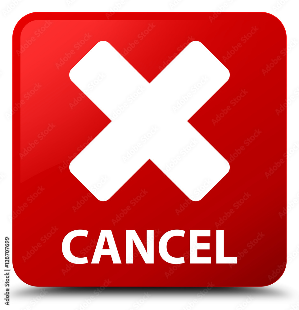 Obraz premium Cancel red square button