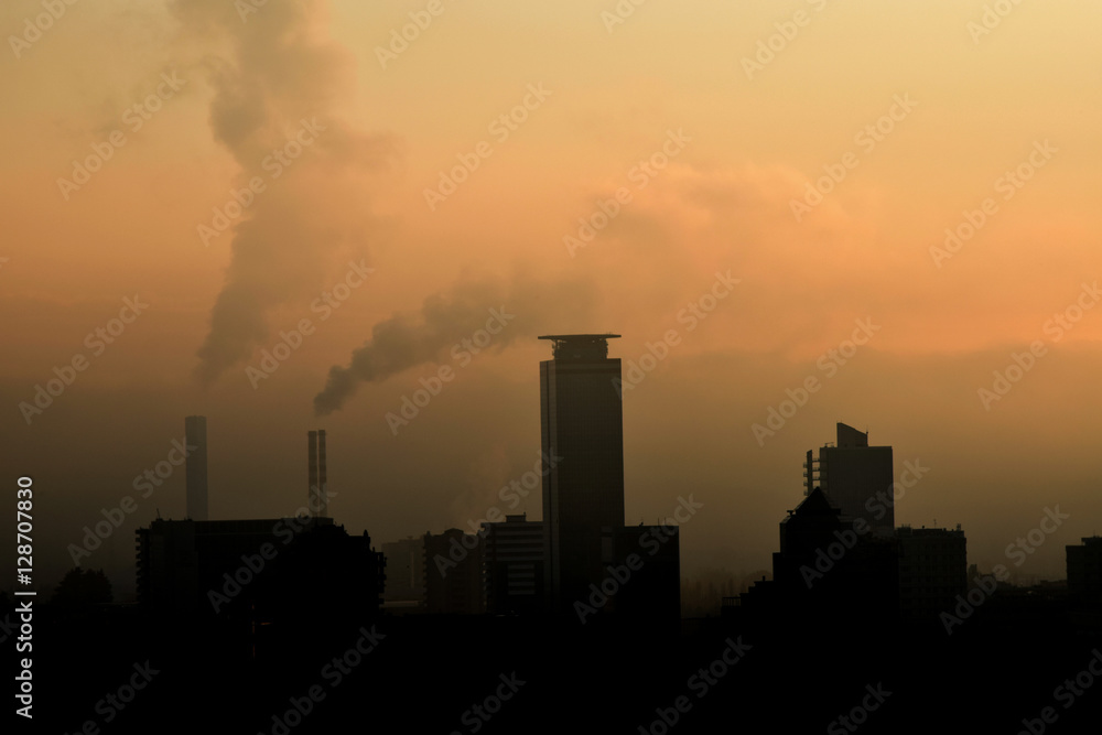 Urban pollution of an industrial city