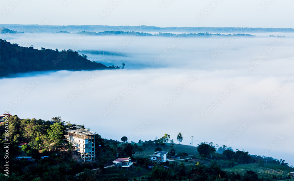 sea mist on mountain Khao Kho Thailand