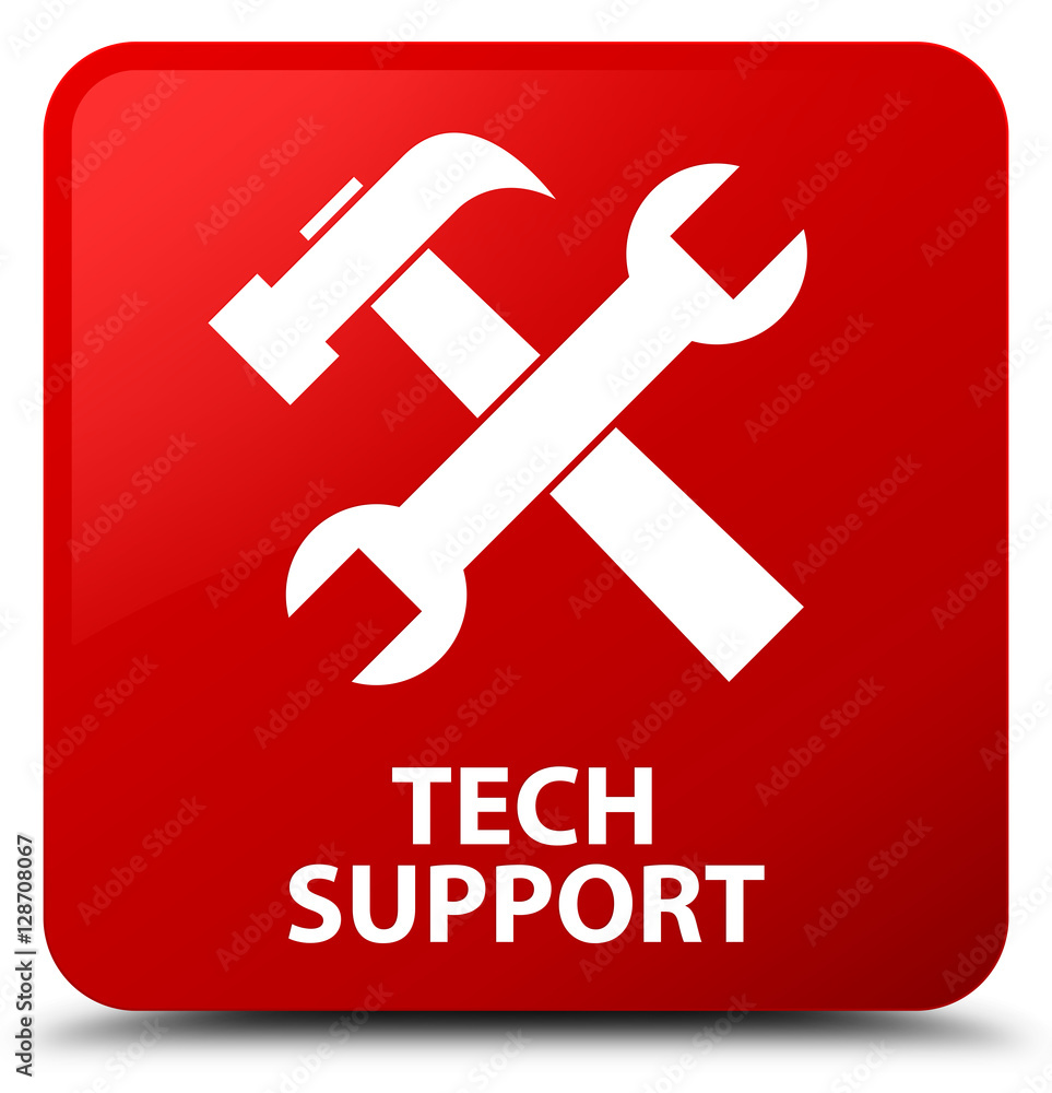 Tech support (tools icon) red square button Tech support (tools icon) red square button