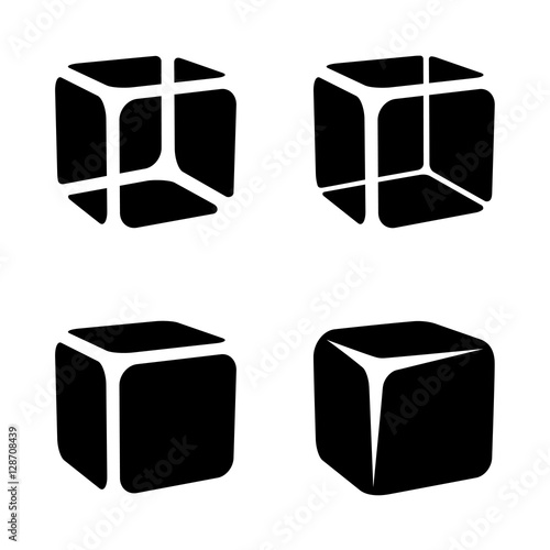 ice cube black symbols vector photo