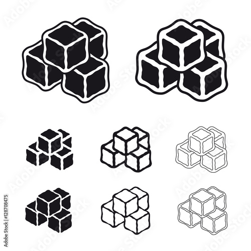 ice cube black symbols vector