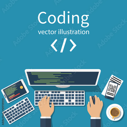Programmer, coder vector