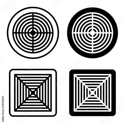 ventilation grille black symbol vector