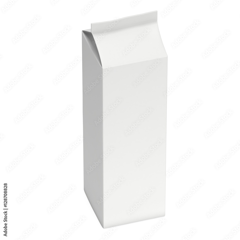 Milk or juice box. Retail package mockup. 3d render illustration isolated on white. Milk or juice box. Retail package mockup. 3d render illustration isolated on white.