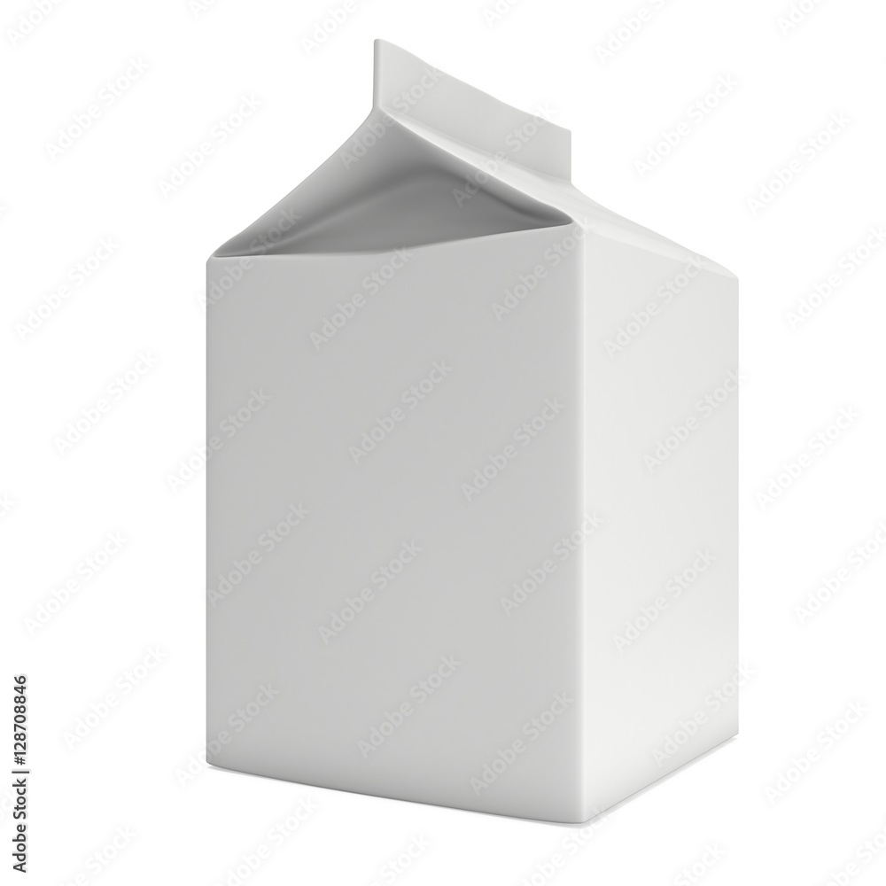 Milk or juice box. Retail package mockup. 3d render illustration isolated on white. Milk or juice box. Retail package mockup. 3d render illustration isolated on white.
