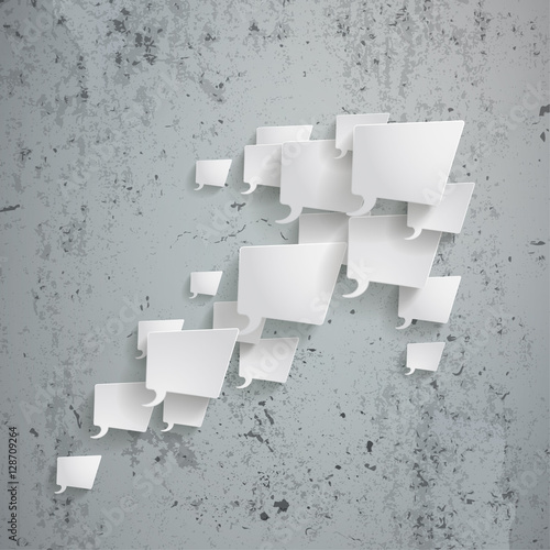 White Rectangle Speech Bubbles Arrow Concrete