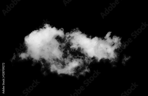white cloud isolated over black background