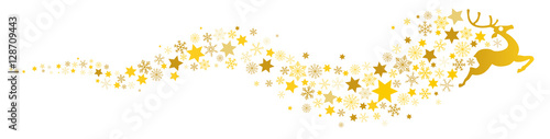 Golden Reindeer Snowflakes Star Dust
