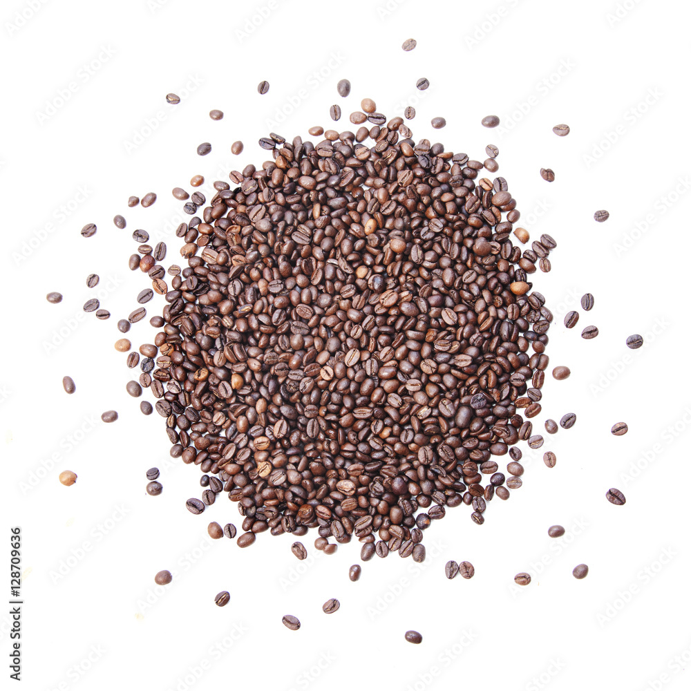 Round of coffee beans Round of coffee beans