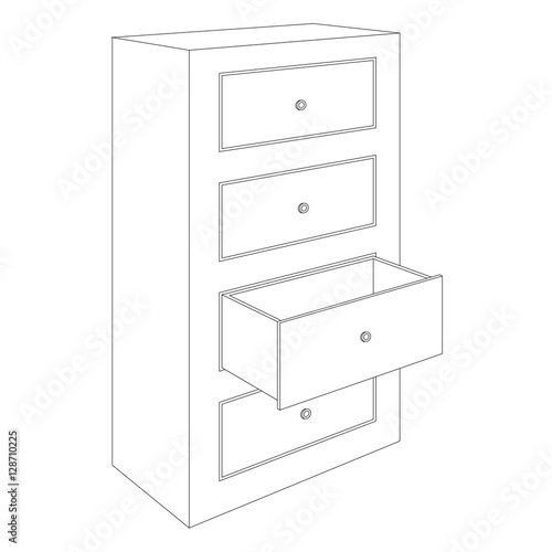 Office cabinet. Outline drawing
