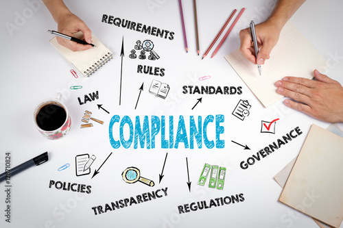 Compliance Concept. The meeting at the white office table