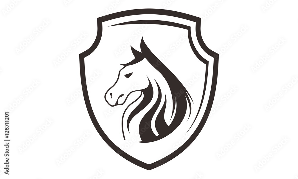 horse head with shield logo template horse head with shield logo template