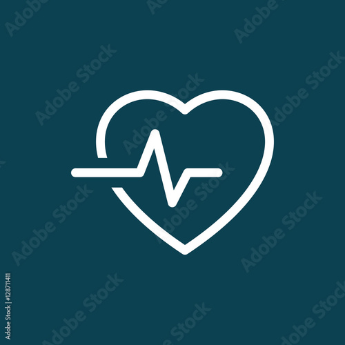 heart pulse cardiogram icon on blue background