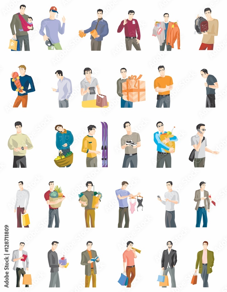 Set Of 30 Vector's Of Man In Action