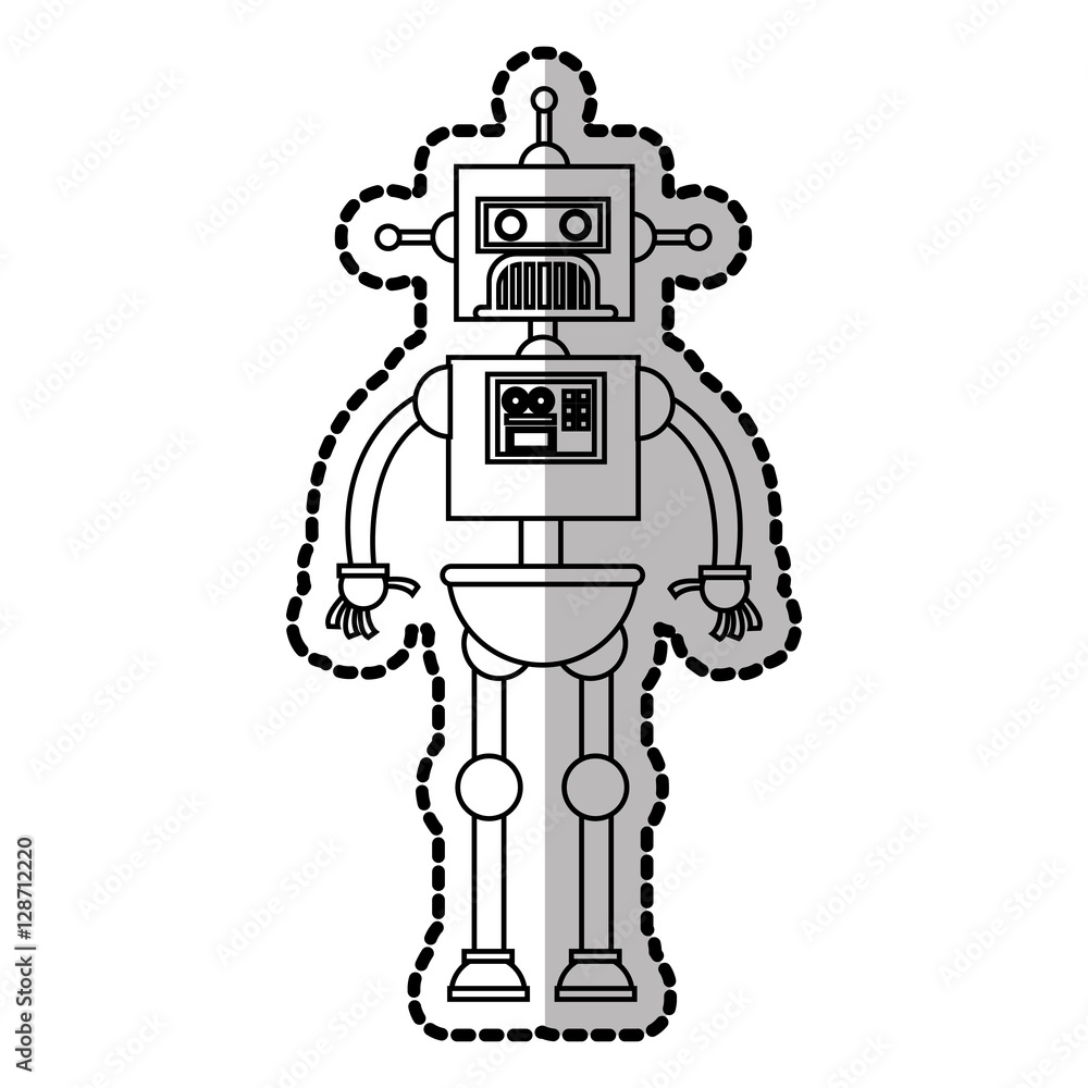 Robot cartoon icon. Robotic technology machine cyborg and science theme. Isolated design. Vector illustration Robot cartoon icon. Robotic technology machine cyborg and science theme. Isolated design. Vector illustration