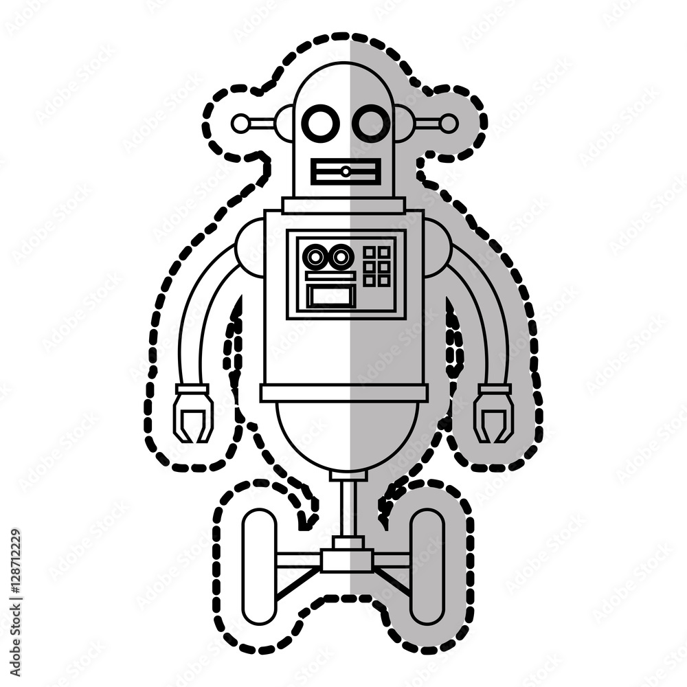 Robot cartoon icon. Robotic technology machine cyborg and science theme. Isolated design. Vector illustration Robot cartoon icon. Robotic technology machine cyborg and science theme. Isolated design. Vector illustration
